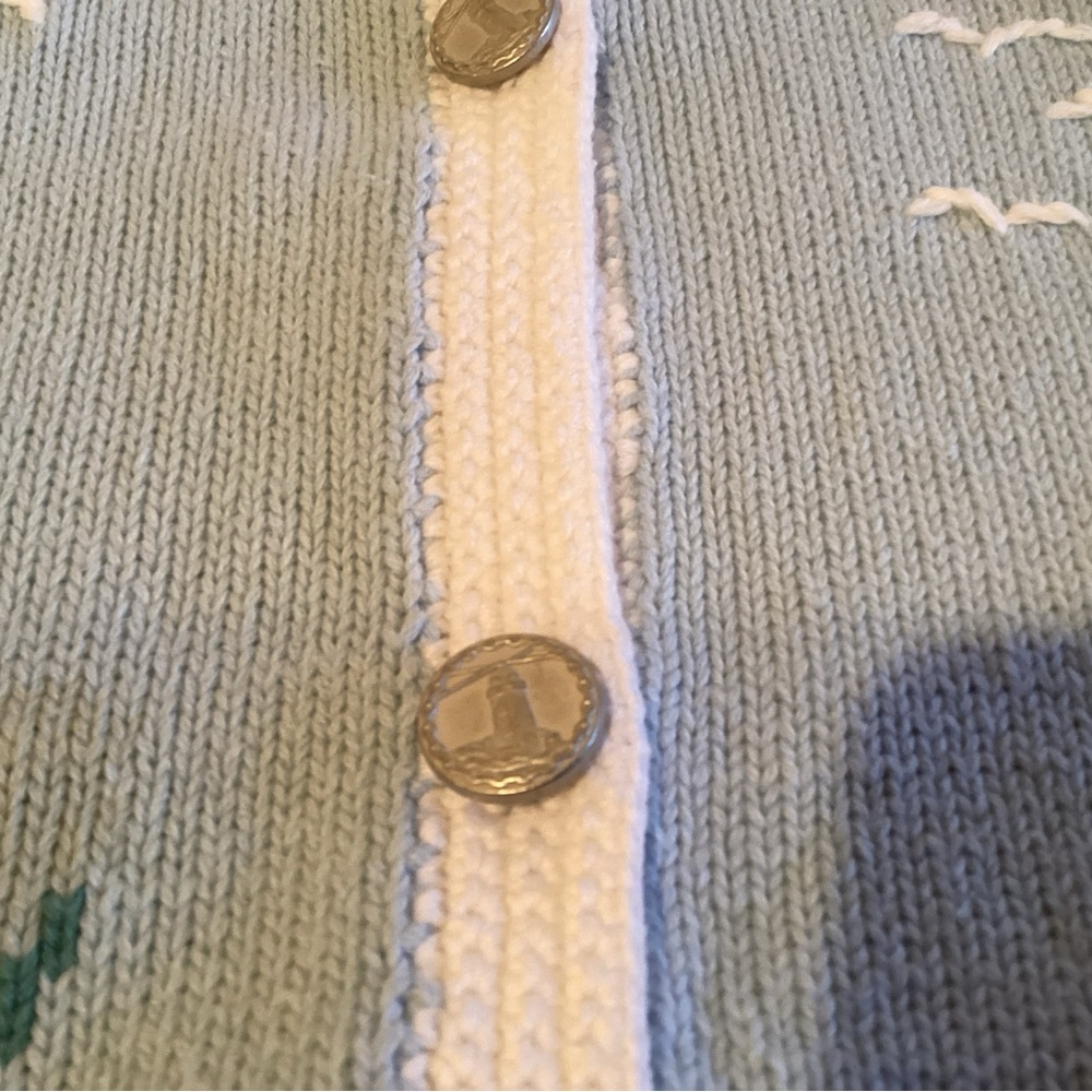 Vintage Northern Reflections Sweater Cardigan Womens L Cottage Lighthouse Sail - Picture 7 of 7